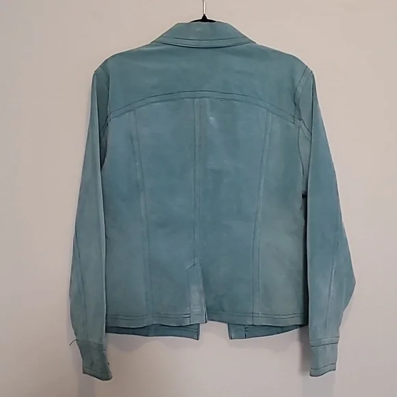 Live A Little Aqua Leather Jacket - Picture 6 of 9